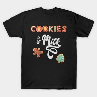 Cookies and Milk Christmas Baking Team T-Shirt